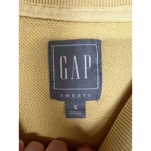 GAP Sweatshirt Womens Small Yellow Crew Neck Casual Athleisure Cotton Comfort - Picture 4 of 7